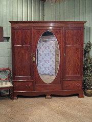 Antique Edwardian Mahogany Inl