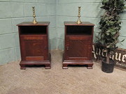 Antique Pair Edwardian Oak Bed