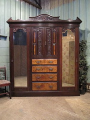 Antique Victorian Mahogany Wal