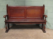 Antique Victorian Oak Settle B