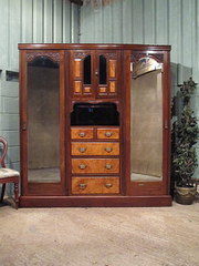 Antique Victorian Walnut Tripl