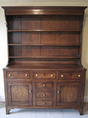 A George III oak cupboard dresser
