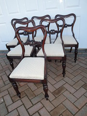 Set 6 Antique Mahogany Balloon