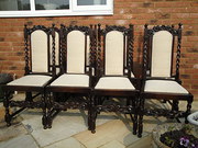 Set 8 Antique Oak Jacobean Sty