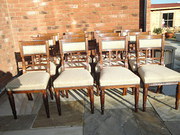 set 12 antique oak dining chai