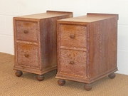 Pair of Limed Oak Bedside Cabi