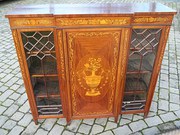 Antique mahogany inlaid bookca