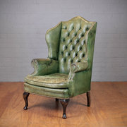 antique furniture distressed leather fireside ch Distressed Leather Fireside Ch
