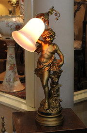 French Figure Lamp A Moreau c1