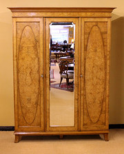 Late 19thc Burr Ash Wardrobe c