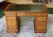 Late 19thc Pale Oak Desk