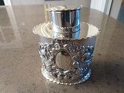 Embossed Silver Tea Caddy
