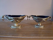 Silver gilt navette loop handl