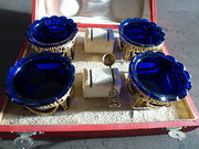 austrian antiques silver gilt open salts set of Silver gilt open salts set of