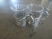 Silver tot cups pair