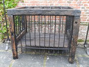 Very heavy oak and iron human cage.