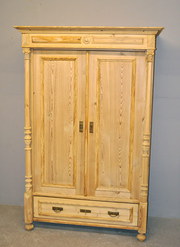 antique furniture small pine double wardrobe q3 Small Pine Double Wardrobe Q3