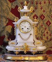 antique clocks & timepieces superb french white marble and Superb French White Marble And