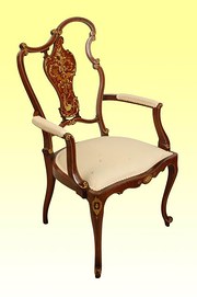 A Superb Inlaid Mahogany Arm C