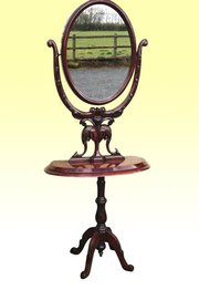 Antique Mahogany Cheval Mirror