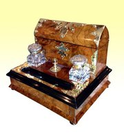Brass Bound Burr Writing Box