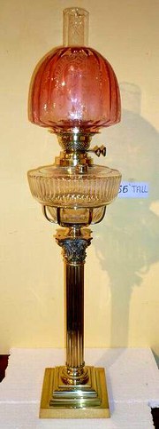 Fantastic Tall Antique Oil Lam