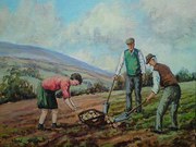 Framed Irish Oil Painting by N