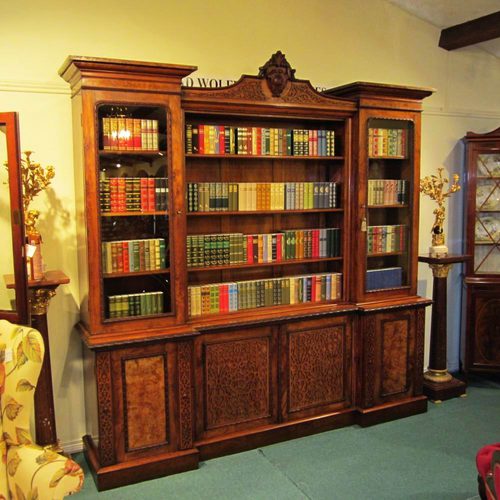 Large Walnut Antique Bookcase - Antiques Atlas