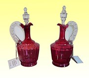Superb Pair of Antique Ruby Gl