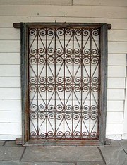 Mid 19thC Wrought Iron Grilled