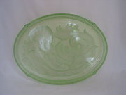 Art Deco Green Glass Oval Tray