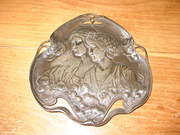 WMF Art Nouveau pewter card tr
