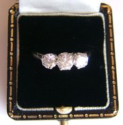antique jewellery 18ct white gold three stone di 18CT White Gold Three Stone Di