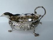 antique silver george ii english silver sauce George II English Silver Sauce