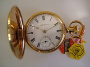 Mint Waltham Gold Plate Hunter