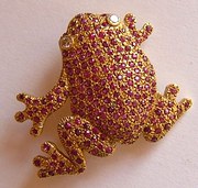 Novelty Diamond  Ruby Set FROG