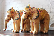 miscellaneous antiques pair of polychrome carved vint Pair of Polychrome Carved Vint