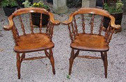 antique furniture pair cherrywood bow back chair Pair Cherrywood Bow back Chair