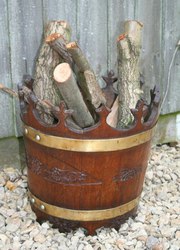 Gothic Revival Oak Coal Log Bu