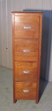 A French Art Deco 4 Drawer Oak