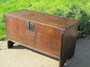 antique furniture a georgian 5 plank oak coffer A Georgian 5 Plank Oak Coffer