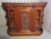 A Gothic Carved Oak Credenza b