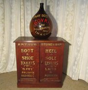 A Large Brown Glass Bovril Adv