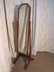 Edwardian Mahogany Cheval Mirr