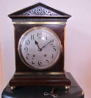 antique clocks & timepieces german mahogany and brass ting German Mahogany and brass Ting