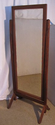 Large Oak Cheval Mirror
