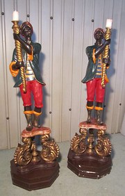 Pair Large Italian Carved Wood