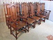 Set of 10 Edwardian Oak High B