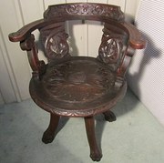 Victorian Gothic Carved Oak Sw