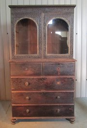 Victorian carved mahogany book